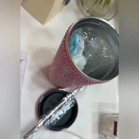 Mariah Carey Pink Rhinestone Tumbler with Straw - Picture 3 of 3